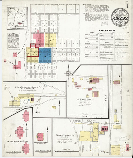 Sanborn Fire Insurance Map from Alamogordo, Otero County, New Mexico. (1921) – Historic Sanborn Fire Insurance Map Print