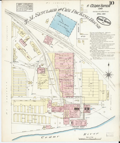 Sanborn Fire Insurance Map from Cedar Rapids, Linn County, Iowa (1884), Sheet #0010 - Historic Sanborn Fire Insurance Map Print