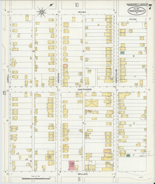 Sanborn Fire Insurance Map from Vandergrift, Westmoreland County, Pennsylvania (1903), Sheet #0007 - Historic Sanborn Fire Insurance Map Print, vintage old map wall art, antique decor, genealogy gift, Pennsylvania Pennsylvania map
