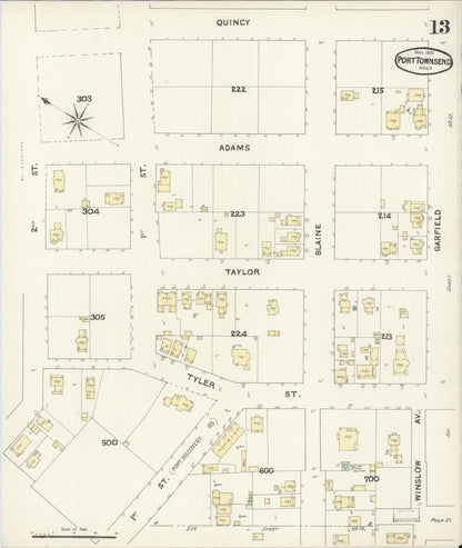 Sanborn Fire Insurance Map from Port Townsend, Jefferson County, Washington (1891), Sheet #0013 - Complete Map Set gallery image, historic Sanborn map, vintage wall art, Washington Washington
