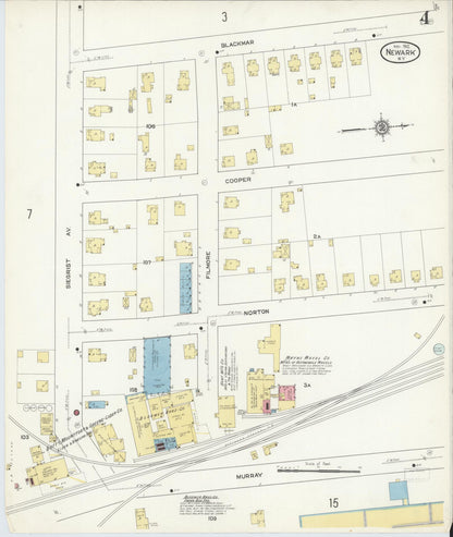 Sanborn Fire Insurance Map from Newark, Wayne County, New York (1912), Sheet #0004 - Complete Map Set gallery image, historic Sanborn map, vintage wall art, New York New York