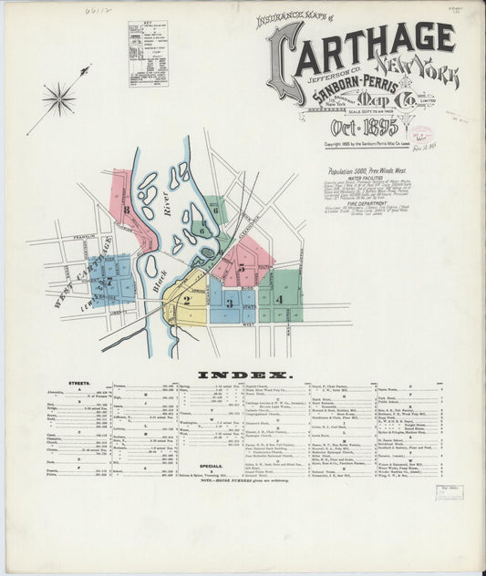 Sanborn Fire Insurance Map from Carthage, Jefferson County, New York. (1895) – Historic Sanborn Fire Insurance Map Print