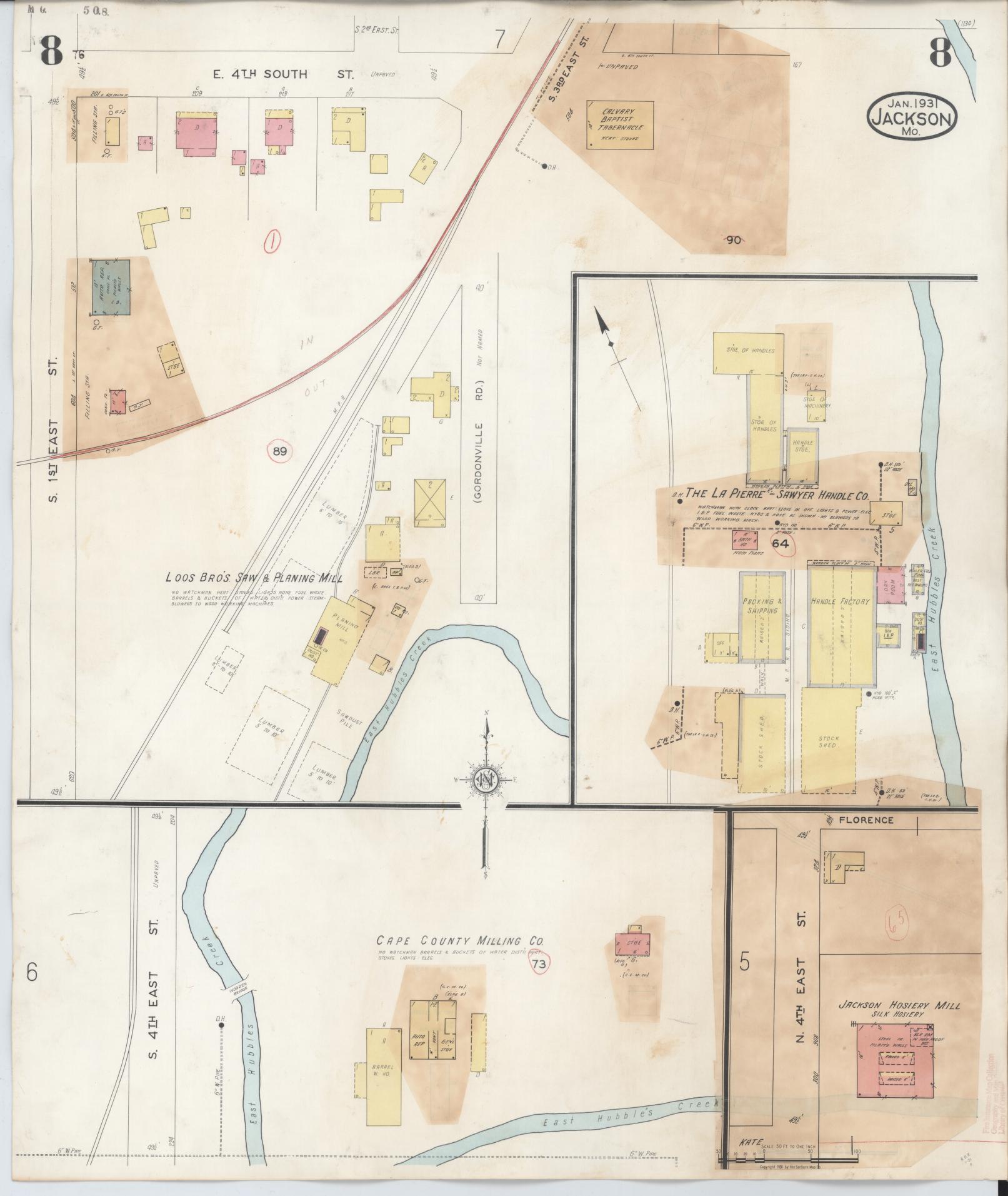Sanborn Fire Insurance Map from Jackson, Cape Girardeau County, Missouri (1941), Sheet #0008 - Complete Map Set gallery image, historic Sanborn map, vintage wall art, Missouri Missouri