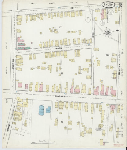 Sanborn Fire Insurance Map from Salem, Salem County, New Jersey (1891), Sheet #0002 - Historic Sanborn Fire Insurance Map Print, vintage old map wall art, antique decor, genealogy gift, New Jersey New Jersey map