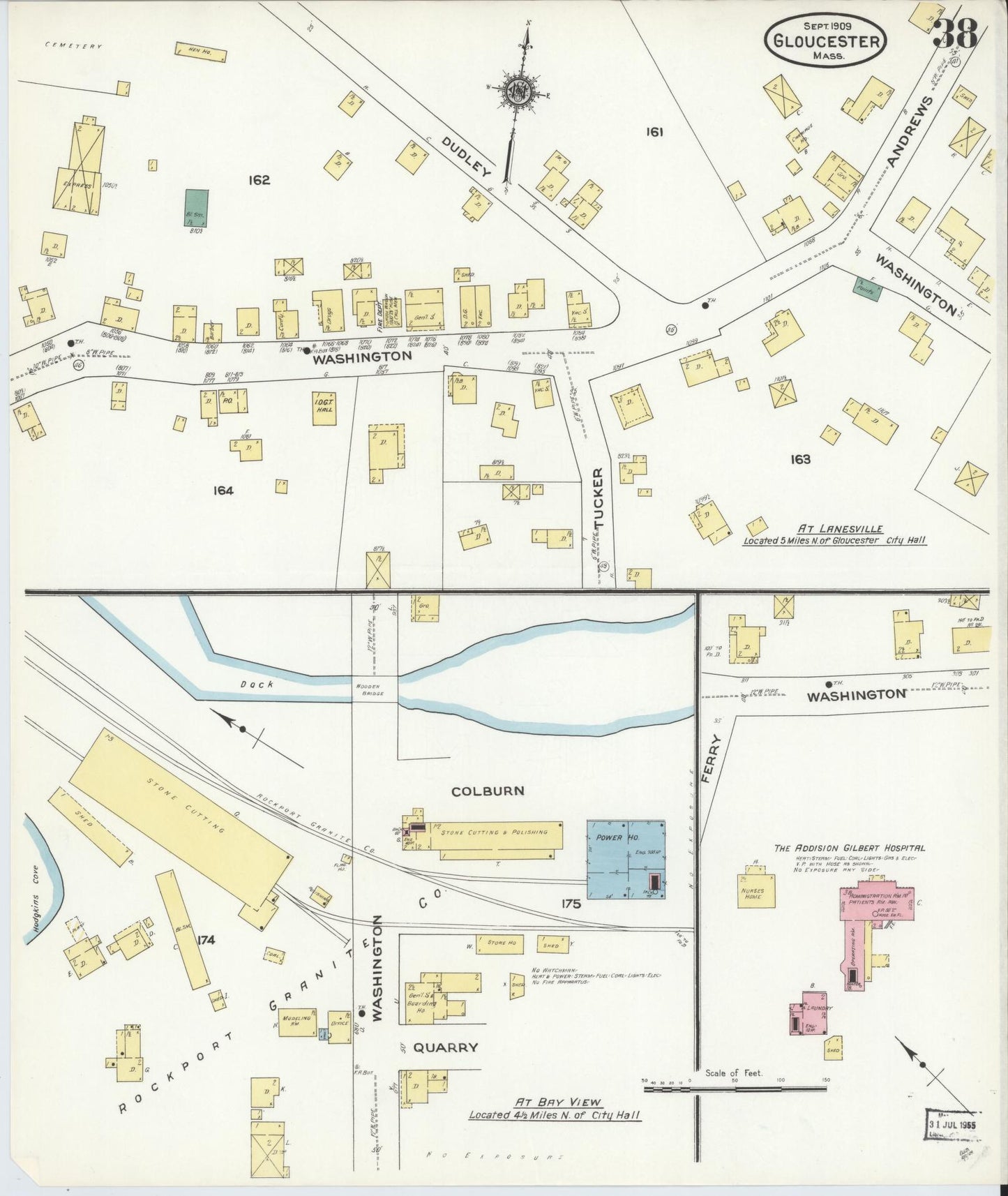 Sanborn Fire Insurance Map from Gloucester, Essex County, Massachusetts (1909), Sheet #0038 - Complete Map Set gallery image, historic Sanborn map, vintage wall art, Massachusetts Massachusetts