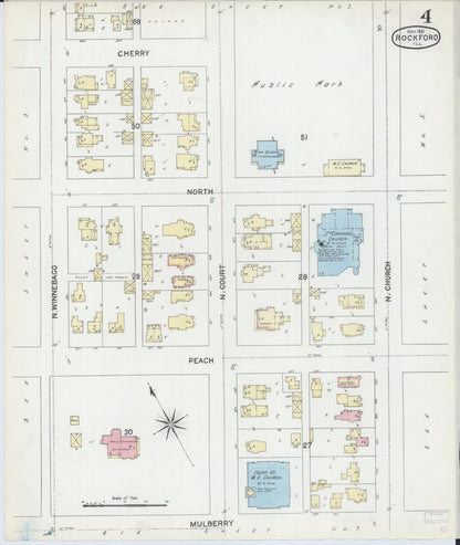 Sanborn Fire Insurance Map from Rockford, Winnebago County, Illinois (1891), Sheet #0004 - Complete Map Set gallery image, historic Sanborn map, vintage wall art, Illinois Illinois