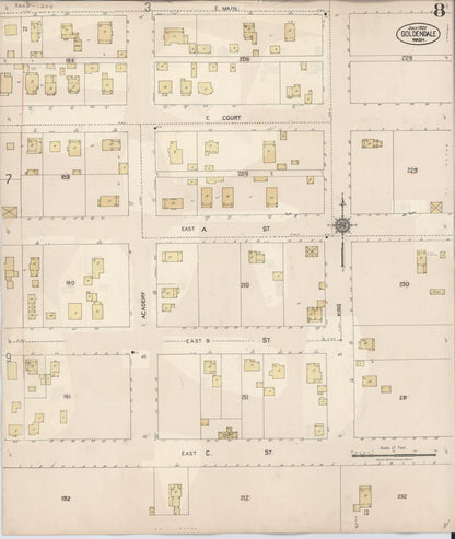 Sanborn Fire Insurance Map from Goldendale, Klickitat County, Washington (1941), Sheet #0008 - Complete Map Set gallery image, historic Sanborn map, vintage wall art, Washington Washington
