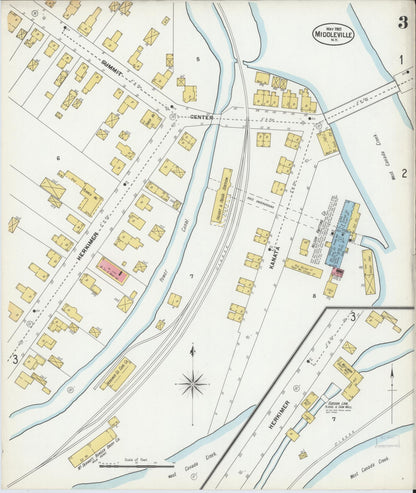 Sanborn Fire Insurance Map from Middleville, Herkimer County, New York (1901), Sheet #0003 - Complete Map Set gallery image, historic Sanborn map, vintage wall art, New York New York