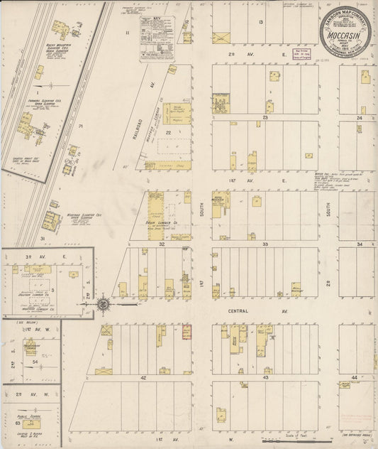 Sanborn Fire Insurance Map from Moccasin, Judith Basin County, Montana (1916), Sheet #0001 - Historic Sanborn Fire Insurance Map Print, vintage old map wall art, antique decor, genealogy gift, Montana Montana map