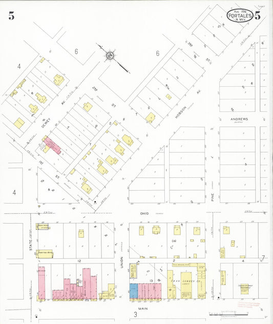 Sanborn Fire Insurance Map from Portales, Roosevelt County, New Mexico (1930), Sheet #0005 - Historic Sanborn Fire Insurance Map Print, vintage old map wall art, antique decor, genealogy gift, New Mexico New Mexico map