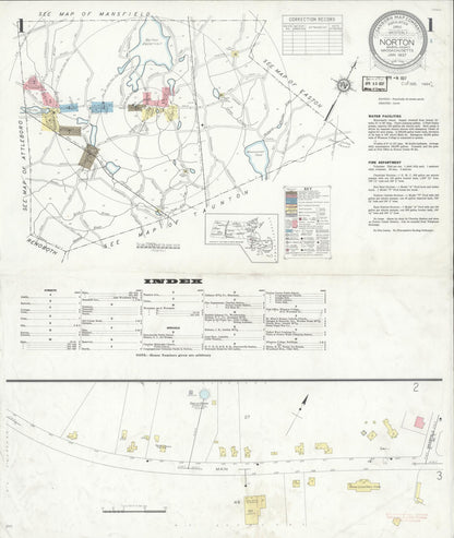 Sanborn Fire Insurance Map from Norton, Bristol County, Massachusetts (1937), Sheet #0001 - Complete Map Set gallery image, historic Sanborn map, vintage wall art, Massachusetts Massachusetts