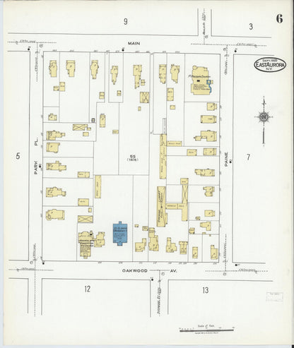 Sanborn Fire Insurance Map from East Aurora, Erie County, New York (1920), Sheet #0006 - Complete Map Set gallery image, historic Sanborn map, vintage wall art, New York New York