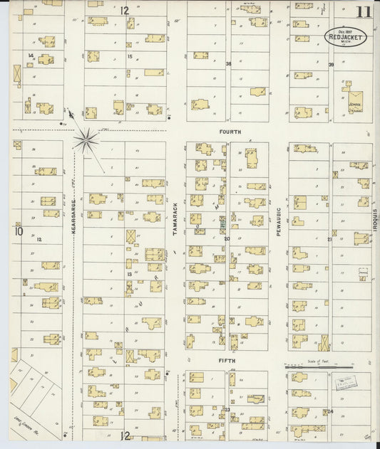Sanborn Fire Insurance Map from Red Jacket, Houghton County, Michigan (1897), Sheet #0011 - Historic Sanborn Fire Insurance Map Print, vintage old map wall art, antique decor, genealogy gift, Michigan Michigan map