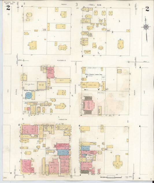 Sanborn Fire Insurance Map from Refugio, Refugio County, Texas (1942), Sheet #0002 - Historic Sanborn Fire Insurance Map Print, vintage old map wall art, antique decor, genealogy gift, Texas Texas map