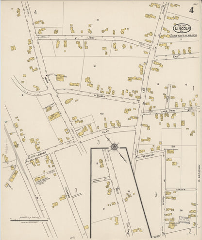 Sanborn Fire Insurance Map from Lincoln, Penobscot County, Maine (1921), Sheet #0004 - Complete Map Set gallery image, historic Sanborn map, vintage wall art, Maine Maine