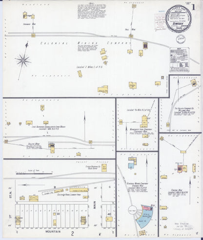 Sanborn Fire Insurance Map from Biwabik, Saint Louis County, Minnesota (1900), Sheet #0001 - Complete Map Set gallery image, historic Sanborn map, vintage wall art, Minnesota Minnesota