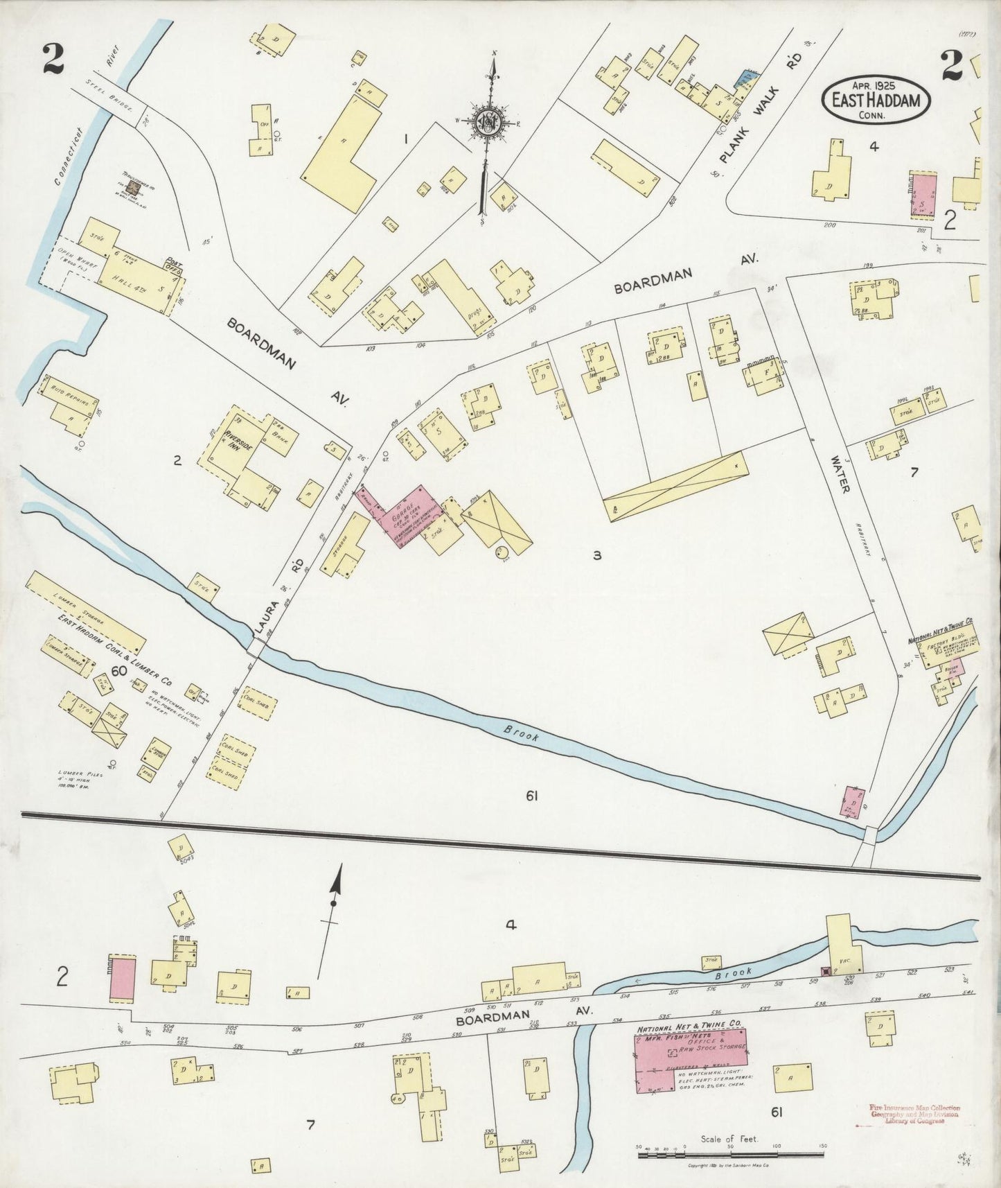 Sanborn Fire Insurance Map from East Haddam, Middlesex County, Connecticut (1925), Sheet #0002 - Complete Map Set gallery image, historic Sanborn map, vintage wall art, Connecticut Connecticut