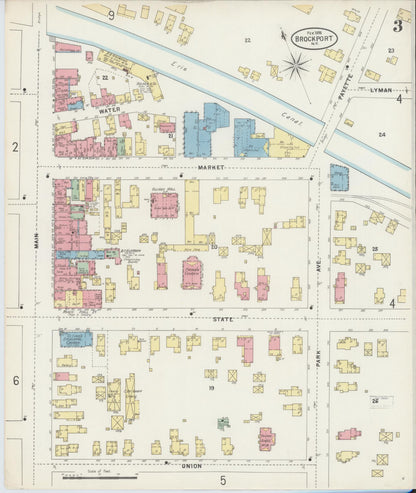 Sanborn Fire Insurance Map from Brockport, Monroe County, New York (1898), Sheet #0003 - Complete Map Set gallery image, historic Sanborn map, vintage wall art, New York New York