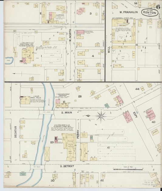 Sanborn Fire Insurance Map from Kenton, Hardin County, Ohio (1888), Sheet #0006 - Historic Sanborn Fire Insurance Map Print, vintage old map wall art, antique decor, genealogy gift, Ohio Ohio map