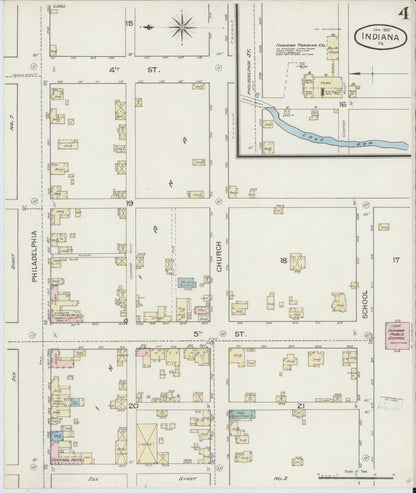 Sanborn Fire Insurance Map from Indiana, Indiana County, Pennsylvania (1887), Sheet #0004 - Complete Map Set gallery image, historic Sanborn map, vintage wall art, Sanborn Fire Insurance Map from Indiana Indiana