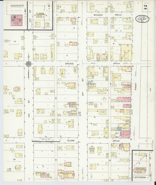 Sanborn Fire Insurance Map from Colby, Clark and Marathon Counties, Wisconsin (1914), Sheet #0002 - Historic Sanborn Fire Insurance Map Print, vintage old map wall art, antique decor, genealogy gift, Wisconsin Wisconsin map