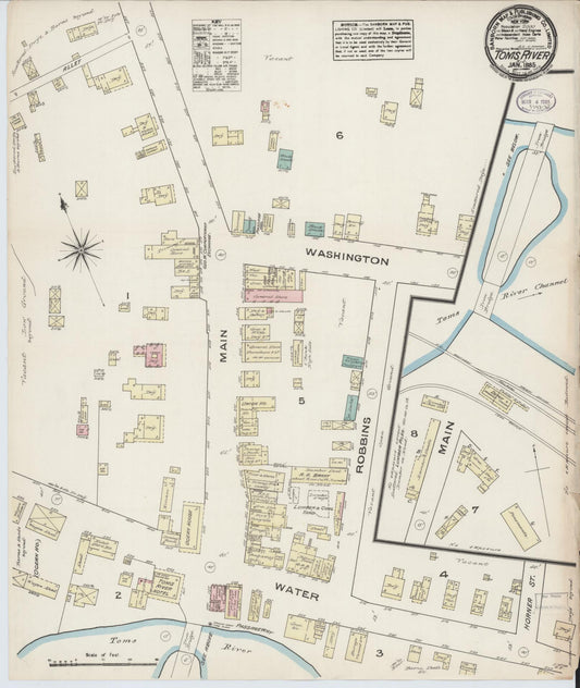Sanborn Fire Insurance Map from Toms River, Ocean County, New Jersey. (1885) – Historic Sanborn Fire Insurance Map Print