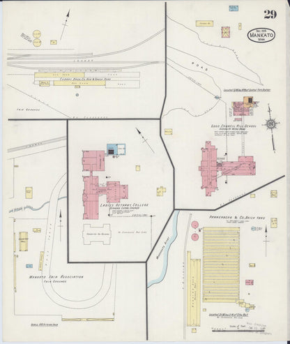 Sanborn Fire Insurance Map from Mankato, Blue Earth County, Minnesota (1914), Sheet #0029 - Complete Map Set gallery image, historic Sanborn map, vintage wall art, Minnesota Minnesota
