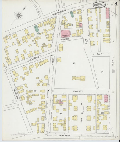 Sanborn Fire Insurance Map from Great Falls, Strafford County, New Hampshire (1893), Sheet #0004 - Complete Map Set gallery image, historic Sanborn map, vintage wall art, New Hampshire New Hampshire
