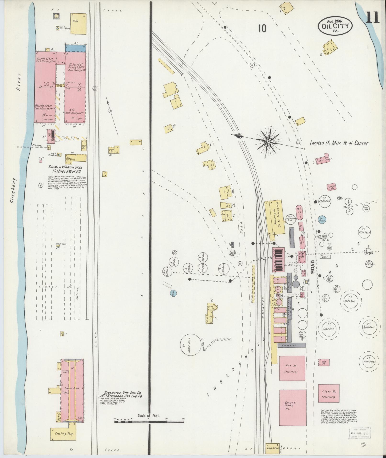 Sanborn Fire Insurance Map from Oil City, Venango County, Pennsylvania (1906), Sheet #0011 - Complete Map Set gallery image, historic Sanborn map, vintage wall art, Pennsylvania Pennsylvania