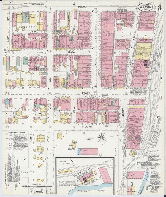 Sanborn Fire Insurance Map from Alton, Madison County, Illinois (1897), Sheet #0003 - Historic Sanborn Fire Insurance Map Print, vintage old map wall art, antique decor, genealogy gift, Illinois Illinois map