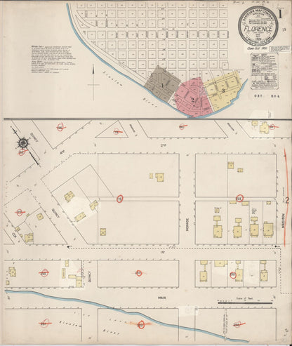 Sanborn Fire Insurance Map from Florence, Lane County, Oregon (1930), Sheet #0001 - Complete Map Set gallery image, historic Sanborn map, vintage wall art, Oregon Oregon