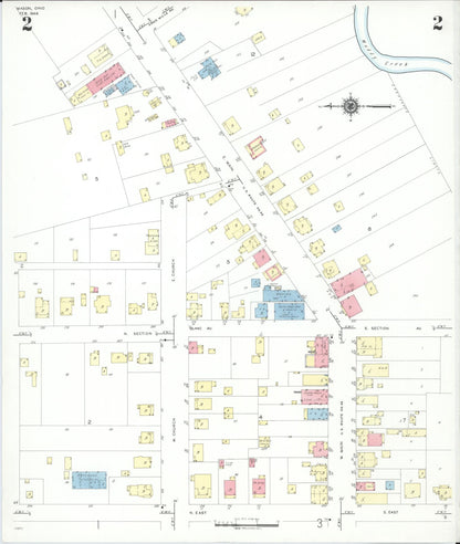 Sanborn Fire Insurance Map from Mason, Warren County, Ohio (1946), Sheet #0002 - Historic Sanborn Fire Insurance Map Print, vintage old map wall art, antique decor, genealogy gift, Ohio Ohio map
