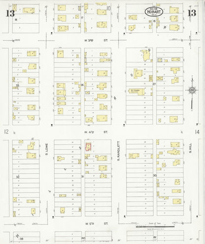 Sanborn Fire Insurance Map from Hobart, Kiowa County, Oklahoma (1926), Sheet #0013 - Complete Map Set gallery image, historic Sanborn map, vintage wall art, Oklahoma Oklahoma