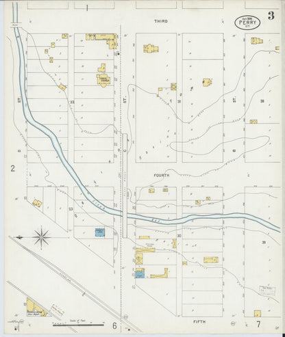 Sanborn Fire Insurance Map from Perry, Noble County, Oklahoma (1898), Sheet #0003 - Complete Map Set gallery image, historic Sanborn map, vintage wall art, Oklahoma Oklahoma
