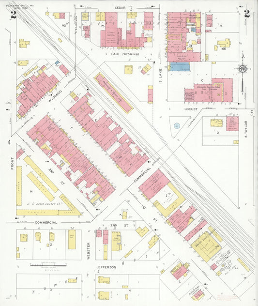 Sanborn Fire Insurance Map from Pleasant Hill, Cass County, Missouri (1932), Sheet #0002 - Historic Sanborn Fire Insurance Map Print, vintage old map wall art, antique decor, genealogy gift, Missouri Missouri map