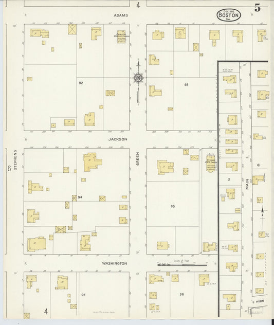 Sanborn Fire Insurance Map from Boston, Thomas County, Georgia (1916), Sheet #0005 - Historic Sanborn Fire Insurance Map Print, vintage old map wall art, antique decor, genealogy gift, Georgia Georgia map