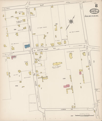Sanborn Fire Insurance Map from Fairfield, Fairfield County, Connecticut (1922), Sheet #0008 - Complete Map Set gallery image, historic Sanborn map, vintage wall art, Connecticut Connecticut