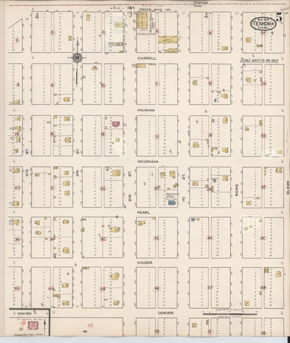 Sanborn Fire Insurance Map from Texhoma, Texas County, Oklahoma and Sherman County, Texas, Texas (1930), Sheet #0005 - Complete Map Set gallery image, historic Sanborn map, vintage wall art, Texhoma Texas