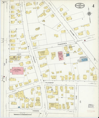 Sanborn Fire Insurance Map from Stoneham, Middlesex County, Massachusetts (1916), Sheet #0004 - Complete Map Set gallery image, historic Sanborn map, vintage wall art, Massachusetts Massachusetts