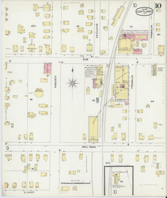 Sanborn Fire Insurance Map from Cortland, Cortland County, New York (1897), Sheet #0010 - Historic Sanborn Fire Insurance Map Print, vintage old map wall art, antique decor, genealogy gift, New York New York map
