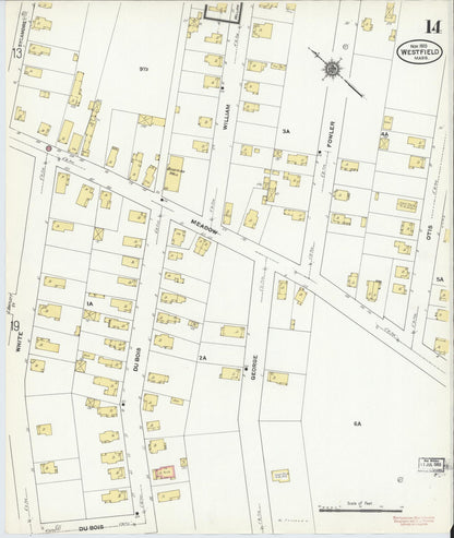 Sanborn Fire Insurance Map from Westfield, Hampden County, Massachusetts (1910), Sheet #0014 - Complete Map Set gallery image, historic Sanborn map, vintage wall art, Massachusetts Massachusetts