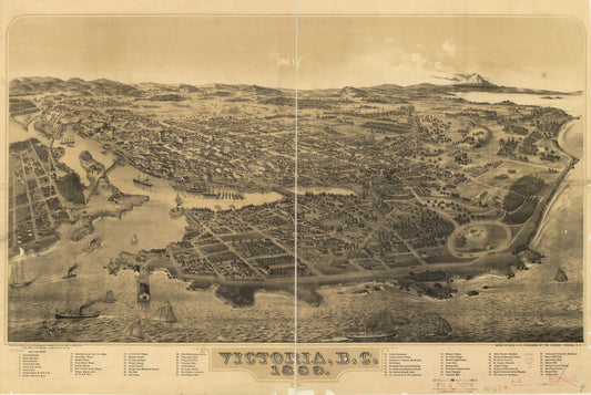 Victoria, B.C. 1889. (1889) – Historic Bird’s-Eye View Panorama Print