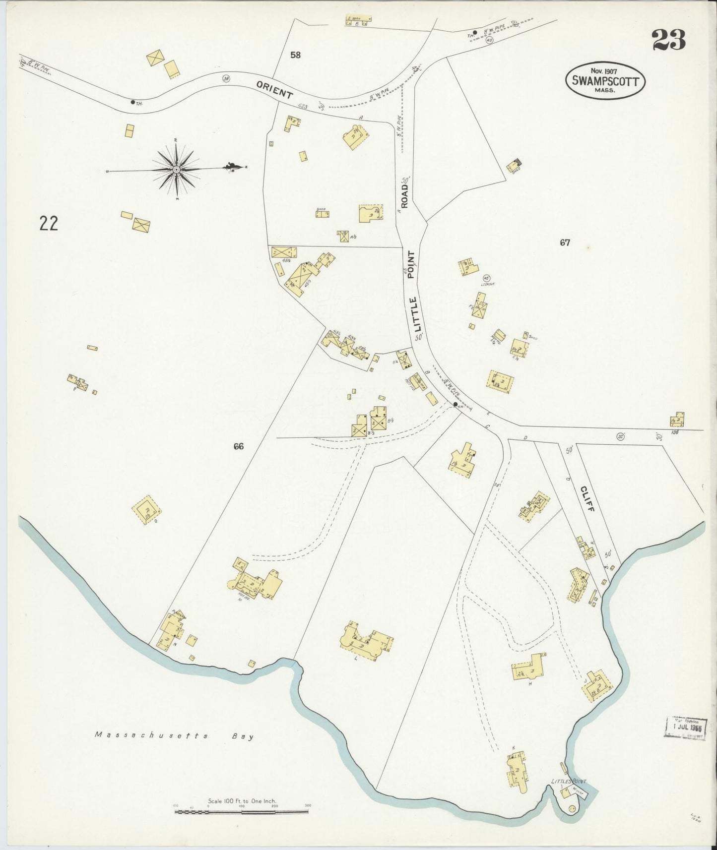 Sanborn Fire Insurance Map from Swampscott, Essex County, Massachusetts (1907), Sheet #0023 - Complete Map Set gallery image, historic Sanborn map, vintage wall art, Massachusetts Massachusetts