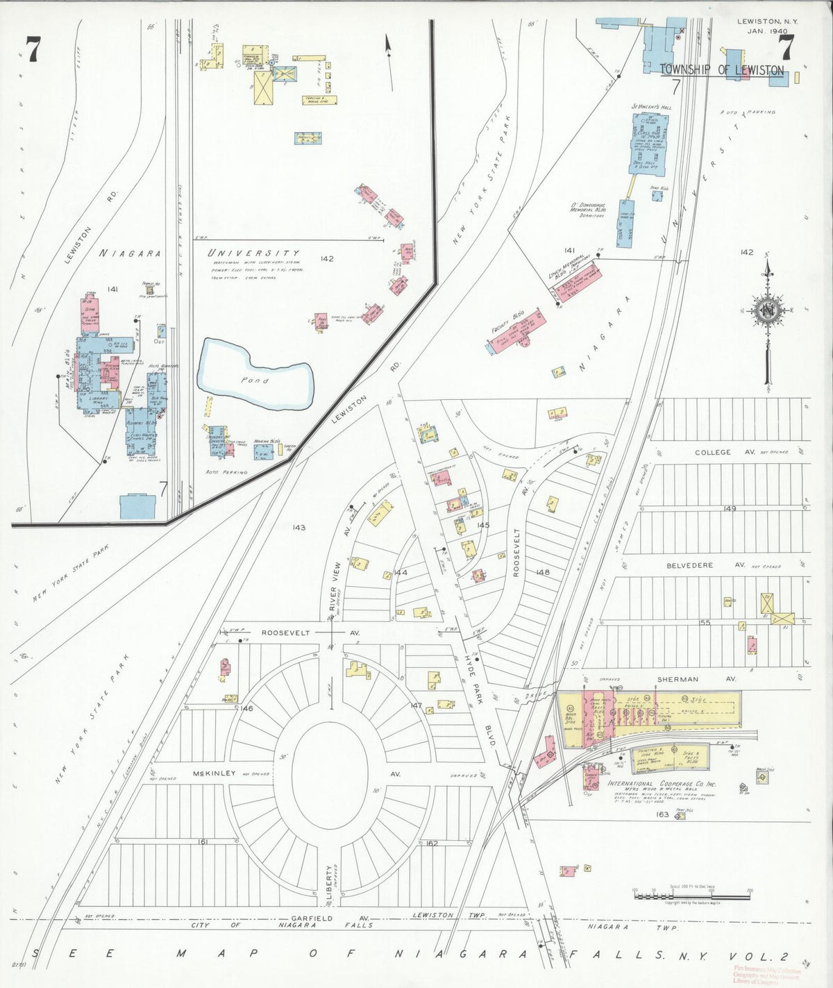 Sanborn Fire Insurance Map from Lewiston, Niagara County, New York (1940), Sheet #0007 - Complete Map Set gallery image, historic Sanborn map, vintage wall art, New York New York