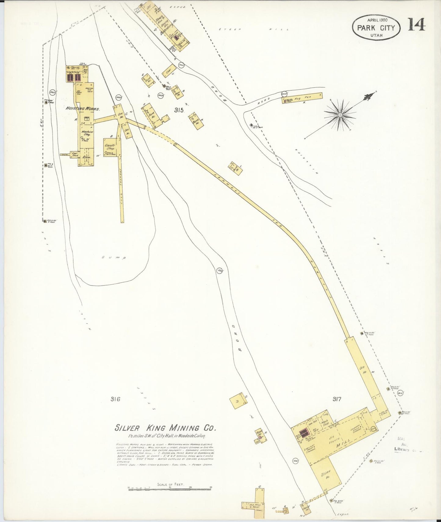 Sanborn Fire Insurance Map from Park City, Summit County, Utah (1900), Sheet #0014 - Complete Map Set gallery image, historic Sanborn map, vintage wall art, Utah Utah