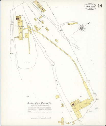 Sanborn Fire Insurance Map from Park City, Summit County, Utah (1900), Sheet #0014 - Complete Map Set gallery image, historic Sanborn map, vintage wall art, Utah Utah