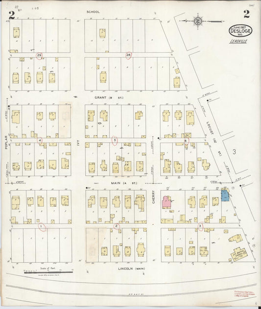 Sanborn Fire Insurance Map from Desloge, Saint Francois County, Missouri (1938), Sheet #0002 - Historic Sanborn Fire Insurance Map Print, vintage old map wall art, antique decor, genealogy gift, Missouri Missouri map