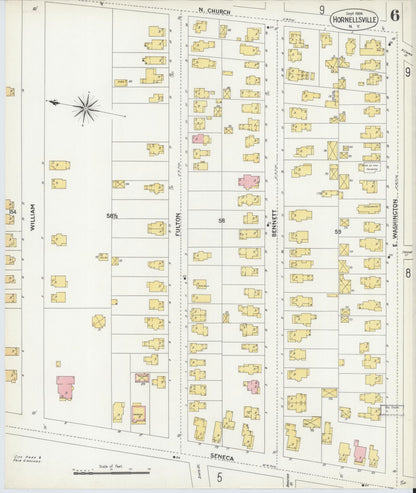 Sanborn Fire Insurance Map from Hornell, Steuben County, New York (1904), Sheet #0006 - Complete Map Set gallery image, historic Sanborn map, vintage wall art, New York New York