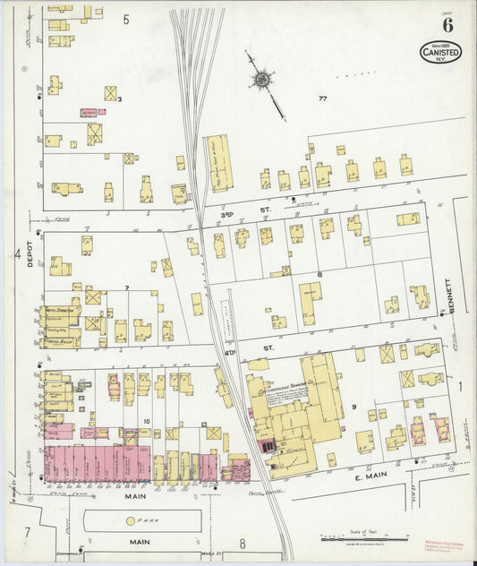 Sanborn Fire Insurance Map from Canisteo, Steuben County, New York (1920), Sheet #0006 - Historic Sanborn Fire Insurance Map Print, vintage old map wall art, antique decor, genealogy gift, New York New York map