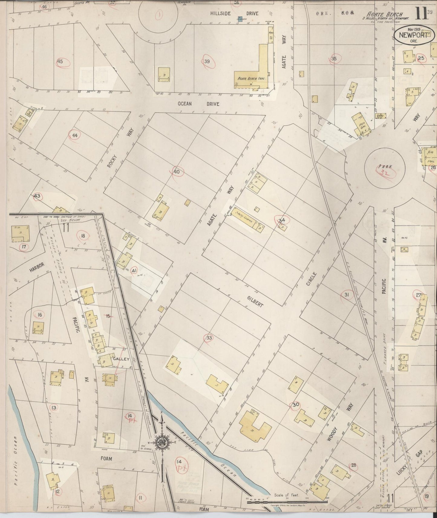 Sanborn Fire Insurance Map from Newport, Lincoln County, Oregon (1940), Sheet #0011 - Complete Map Set gallery image, historic Sanborn map, vintage wall art, Oregon Oregon